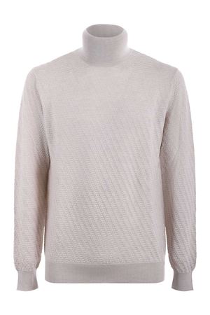 Sand Virgin Wool Turtleneck Sweater PAOLO PECORA | A034F0091342